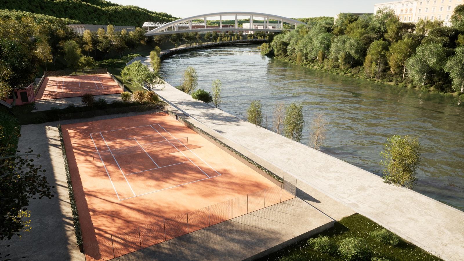From an deserted space to a sports activities venue.  Two new tennis courts on the banks of the Tiber because of the settlement between Defense Services and Sport and Health