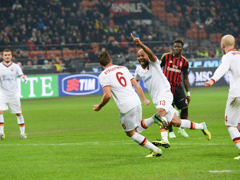 esultanza gol strootman milan roma 2013 esultanza gol strootman milan roma 2013